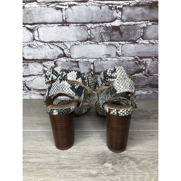 Vionic Carmel Grey Ivory Leather Snake Print Heel Sandals Women’s 9.5M US/41.5EU - Picture 4 of 16